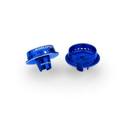 J Concepts - Fin, 13mm Spring Cup, 5mm Off-Set, Blue, Fits Team Associated 13mm Spring - Hobby Recreation Products