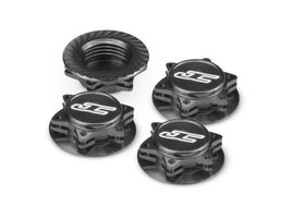 J Concepts - Fin, 1/8th Serrated Light-Weight Wheel Nut, Black (4pc) - Hobby Recreation Products
