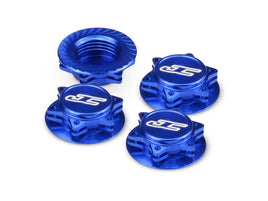 J Concepts - Fin, 1/8th Serrated Light-Weight Wheel Nut, Blue (4pc) - Hobby Recreation Products