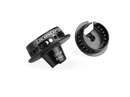 J Concepts - Fin, shock 5mm off set spring cup, black (2pc.) (Fits B5M, T5M, SC5M) - Hobby Recreation Products