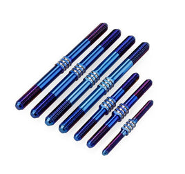 J Concepts - Fin Titanium Turnbuckle Set, Burnt Blue, 7pcs, Fits Tekno NB48 2.1 - Hobby Recreation Products