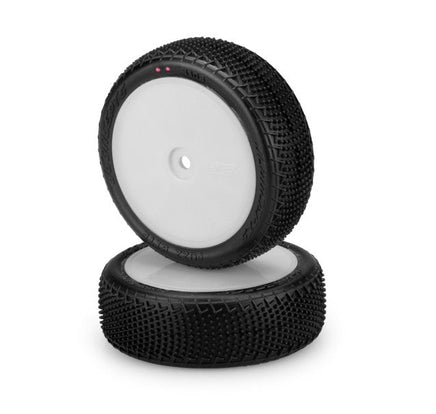 J Concepts - Fuzz Bite LP 1/10 4wd Front, Pink Compound Tires, Pre-mounted on 3353W Wheels - Hobby Recreation Products