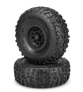 J Concepts - Landmines 2.9" Tires Pre-Mounted on Hazard Wheel, Green Compound, Fits Axial SCX6 - Hobby Recreation Products