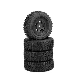 J Concepts - Landmines Tires, Gold Compound, Pre-Mounted, Black 3431B Glide 5 Wheel, Fits Axial SCX24 - Hobby Recreation Products