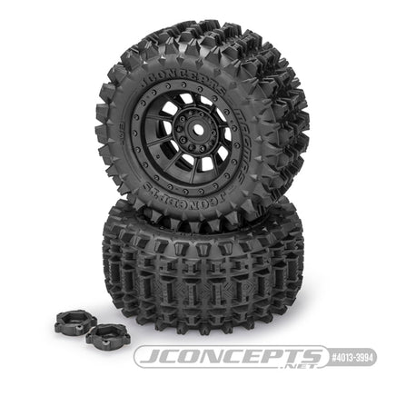 J Concepts - Magmas, Platinum Compound, Pre-Mounted on #3425B Wheels, Fits X-Maxx, XRT, and Kraton 8S - Hobby Recreation Products