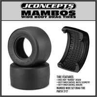 J Concepts - Mambos, Gold Compound, Drag Racing Rear Tire, Fits 3408 / 3409 / 3415 Wheels - Hobby Recreation Products
