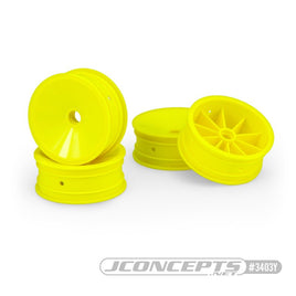 J Concepts - Mono 2.2" Front Wheel, Yellow, 4pcs, for Classic RC10 Series - Hobby Recreation Products