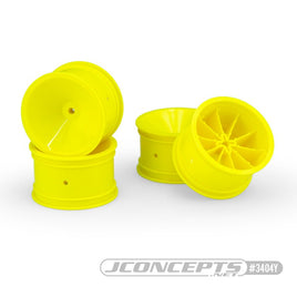 J Concepts - Mono 2.2" Rear Wheel for RC10, Yellow, 4pcs - Hobby Recreation Products