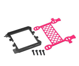 J Concepts - Pink Carbon Logo - Cargo Net Battery Brace, for Associated B6/T6/SC6/B6.3 - Hobby Recreation Products
