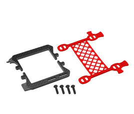 J Concepts - Red Carbon Logo - Cargo Net Battery Brace, for Associated B6/T6/SC6/B6.3 - Hobby Recreation Products