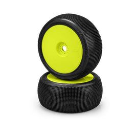 J Concepts - Reflex - Green Compound, Pre-Mounted on 3369Y Wheels, Fits 1/8th Off-Road Truck Vehicles - Hobby Recreation Products