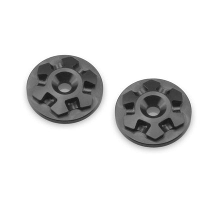 J Concepts - RM2, Clover Large Flange, 1/8 Wing Buttons, Black (2pcs) - Hobby Recreation Products