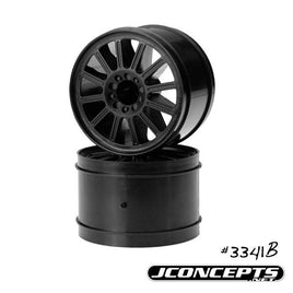 J Concepts - Rulux - 2.8" - 12mm Hex Wheel (Black) Stampede/Rustler Rear - Hobby Recreation Products