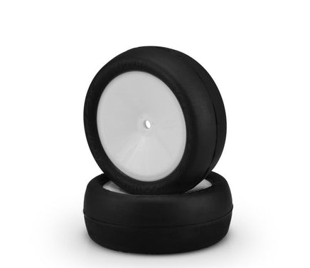 J Concepts - Smoothie 2, Silver Compound Tire, Pre-mounted on 3347W Wheels, Fits 2wd Buggy Front - Hobby Recreation Products