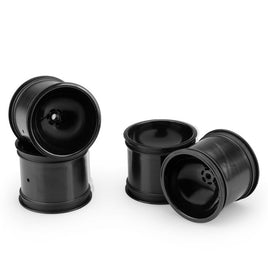 J Concepts - Super Dish 2.2" Front Wheel, Black, fits Traxxas Rustler / Stampede, 4pc - Hobby Recreation Products