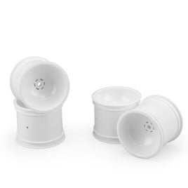 J Concepts - Super Dish 2.2" Front Wheel, White, fits Traxxas Rustler / Stampede, 4pc - Hobby Recreation Products