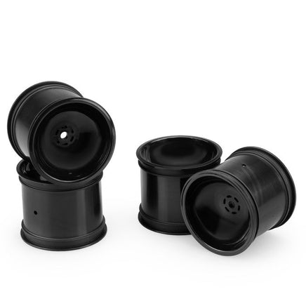 J Concepts - Super Dish, 2.2" Rear Wheel, Black, for Traxxas Rustler / Stampede, 4pc - Hobby Recreation Products