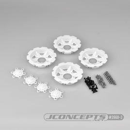 J Concepts - Tracker Wheel Discs, for Dragon Wheels, White (4pcs) - Hobby Recreation Products