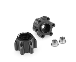J Concepts - Tribute Wheel, Aluminum 12mm Hex Wheel Adaptor, Black Aanodized - 18mm Offset - 2pc - Hobby Recreation Products