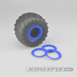 J Concepts - Tribute Wheel Mock Beadlock Rings, Glue-on-Set (4pcs) Blue - Hobby Recreation Products