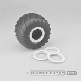 J Concepts - Tribute Wheel Mock Beadlock Rings, Glue-on-Set (4pcs) White - Hobby Recreation Products