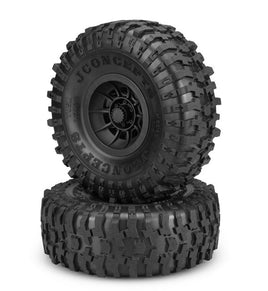 J Concepts - Tusk 2.9" Tires Pre-Mounted on Hazard Wheels, Green Compound, Fits Axial SCX6 - Hobby Recreation Products