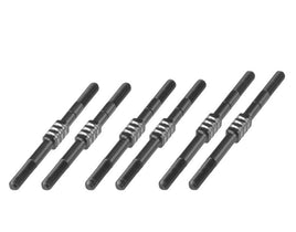 J Concepts - Yokomo YZ-2 DTM 3.0 Fin Titanium Turnbuckle, Black, 6pcs - Hobby Recreation Products