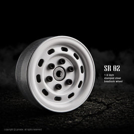 Junfac - 1.9 SR02 Beadlock Wheels (Gloss White) (2) - Hobby Recreation Products