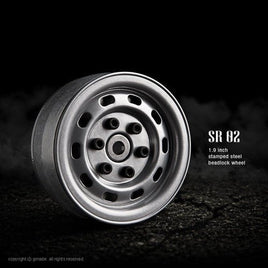 Junfac - 1.9 SR02 Beadlock Wheels (Semigloss Silver) (2) - Hobby Recreation Products