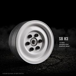 Junfac - 1.9 SR03 Beadlock Wheels (Gloss White) (2) - Hobby Recreation Products