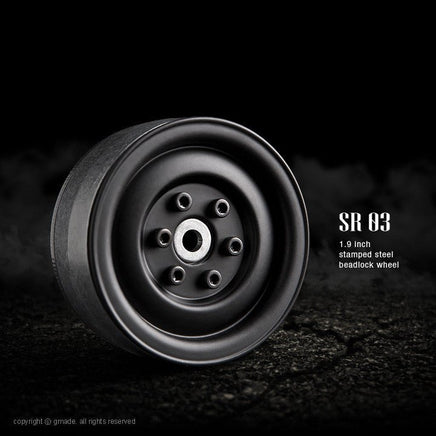 Junfac - 1.9 SR03 Beadlock Wheels (Matt Black) (2) - Hobby Recreation Products
