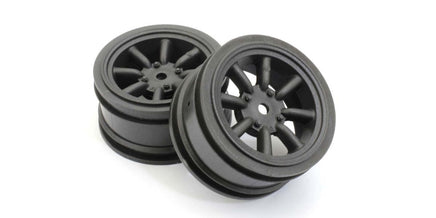 Kyosho - 8-Spoke Watanabe Wheel, Metallic Black, 2pcs - Hobby Recreation Products