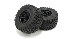 Kyosho - Glued Tire & Wheel Set, Black, for RAGE 2.0, 2pcs - Hobby Recreation Products