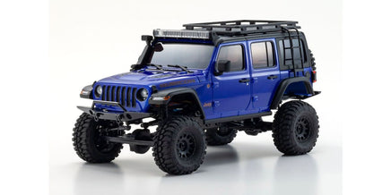 Kyosho - Mini-Z 4x4 Series Readyset Jeep Wrangler Unlimited Rubicon w/Accessory Parts, Ocean Blue Metallic - Hobby Recreation Products