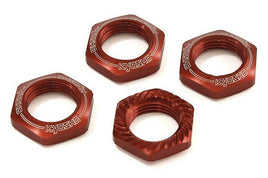 Kyosho - Red 17mm Serrated Wheel Nut (4pcs) - Hobby Recreation Products