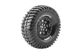 Louise R/C - CR-Ardent 1/10 1.9" Crawler Tires, 12mm Hex, Super Soft, Mounted on Black Rim, Front/Rear (2) - Hobby Recreation Products