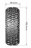 Louise R/C - CR-Champ 1/10 1.9" Crawler Class 1 Tires, 12mm Hex on Black Chrome Rim, Super Soft, Front/Rear (2) - Hobby Recreation Products