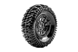 Louise R/C - CR-Champ 1/10 1.9" Crawler Class 1 Tires, 12mm Hex on Black Chrome Rim, Super Soft, Front/Rear (2) - Hobby Recreation Products