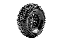 Louise R/C - CR-Champ 1/10 1.9" Crawler Class 1 Tires, 12mm Hex, Super Soft, Mounted on Black Rim, Front/Rear (2) - Hobby Recreation Products