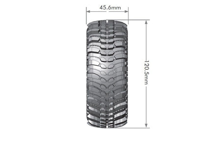 Louise R/C - CR-Champ 1/10 1.9" Crawler Tires, 12mm Hex, Super Soft, Mounted on Black Chrome Rim, Front/Rear (2) - Hobby Recreation Products