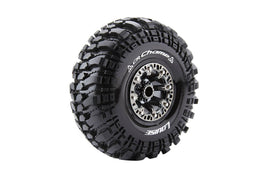 Louise R/C - CR-Champ 1/10 2.2" Crawler Tires, 12mm Hex, Super Soft, Mounted on Black Chrome Rim, Front/Rear (2) - Hobby Recreation Products