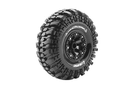 Louise R/C - CR-Champ 1/10 2.2" Crawler Tires, 12mm Hex, Super Soft, Mounted on Black Rim, Front/Rear (2) - Hobby Recreation Products