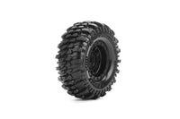 Louise R/C - CR-Champ 1/18, 1/24 1.0" Crawler Tires, 7mm Hex, Super Soft, Mounted on Black Rim, Front/Rear (2) - Hobby Recreation Products