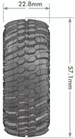 Louise R/C - CR-Champ 1/18, 1/24 1.0" Crawler Tires, 7mm Hex, Super Soft, Mounted on Black Rim, Front/Rear (2) - Hobby Recreation Products