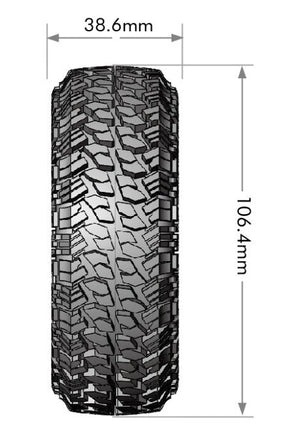 Louise R/C - CR-Griffin 1/10 1.9" Crawler Class 1 Tires, 12mm Hex on Black Chrome Rim, Super Soft, Front/Rear (2) - Hobby Recreation Products
