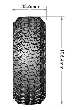 Louise R/C - CR-Griffin 1/10 1.9" Crawler Class 1 Tires, 12mm Hex on Black Rim, Super Soft, Front/Rear (2) - Hobby Recreation Products