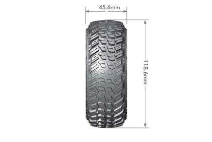 Louise R/C - CR-Griffin 1/10 1.9" Crawler Tires, 12mm Hex Mounted on Black Chrome Rim, Super Soft, Front/Rear (2) - Hobby Recreation Products