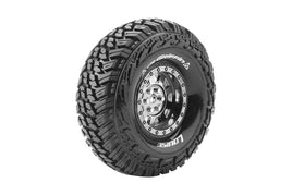 Louise R/C - CR-Griffin 1/10 1.9" Crawler Tires, 12mm Hex Mounted on Black Chrome Rim, Super Soft, Front/Rear (2) - Hobby Recreation Products