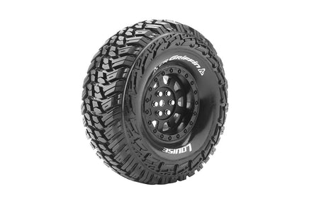 Louise R/C - CR-Griffin 1/10 1.9" Crawler Tires, 12mm Hex, Super Soft, Mounted on Black Rim, Front/Rear (2) - Hobby Recreation Products