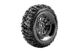 Louise R/C - CR-Mallet 1/10 1.9" Crawler Class 1 Tires, 12mm Hex on Black Chrome Rim, Super Soft, Front/Rear (2) - Hobby Recreation Products